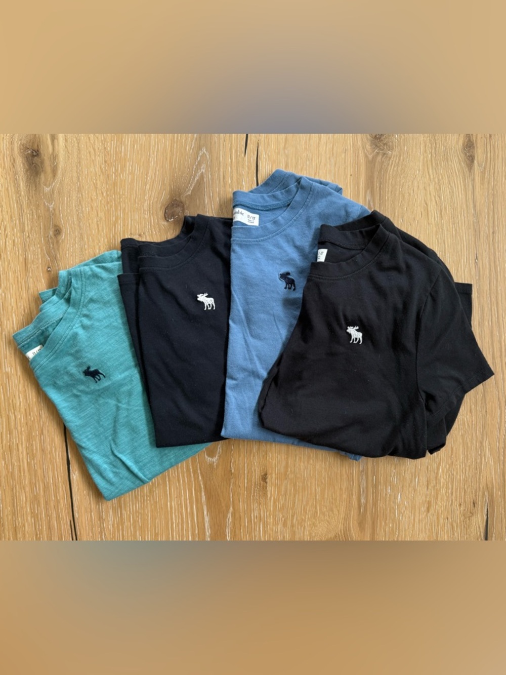 Abercrombie & Fitch Kids Short Sleeve Logo Tees - Black, Blue & Teal
